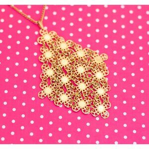 Vintage Victorian Diamond Flower Bud Necklace by Sarah Coventry 20 inch - P14